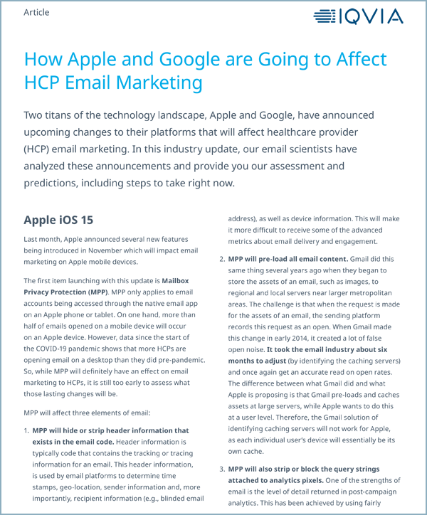 How Apple and Google are Going to Affect HCP Email Marketing